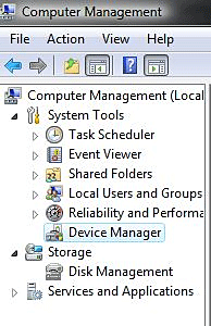 Windows 7 Computer Management, Device Manager